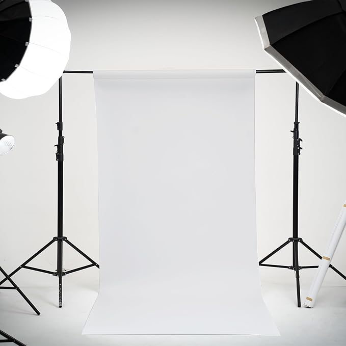 Kate Seamless Paper Backdrop for Photography Photo Backdrop Paper (53''x16.4' Arctic White)