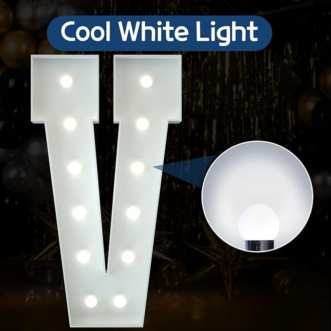 Marquee Letters 4 Feet Tall Large Light Up Letters Decorations Wedding Engagement Proposal White Party Decorations Marry Me Sign Big Cardboard Backdrop V