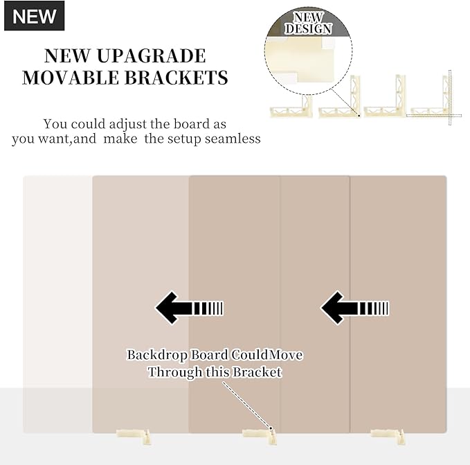 4PCS Double Sided Backdrop Boards, 16x16 inch Waterproof Photo Backdrop with 4PCS Board Brackets, 2PCS Pane Brackets, 1PCS 16x16 inch Window Shadow Pane for Food, Jewelry Photo Shooting