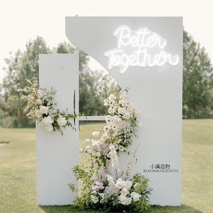 Better Together Neon Sign for Party Backdrop Wall Decor Better Together LED Light Up Letters for Party Decorations Neon Lights Teen Bedroom Reunion Decoration Gifts Photo Prop USB 21.7x13.8 Inch (white)