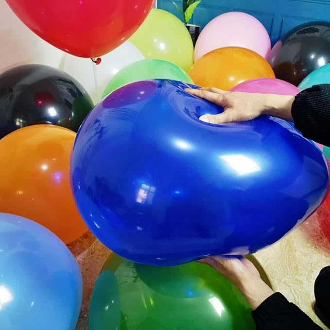200 Pack 18 Inch Latex Balloons - 18 Colors, Bulk Balloon Decor for Birthdays, Weddings & All Party Events