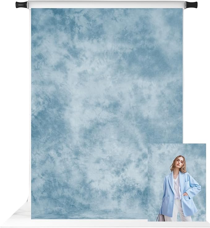 Kate 6.5x10ft Light Blue Photography Backdrops Blue Textures Portrait Background Old Master Photo Backdrops