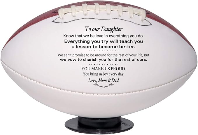 Personalized Custom Football - Dad to Son - Mom to Son - Grandpa to Grandson - Grandma to Grandson - Graduation Birthday Wedding