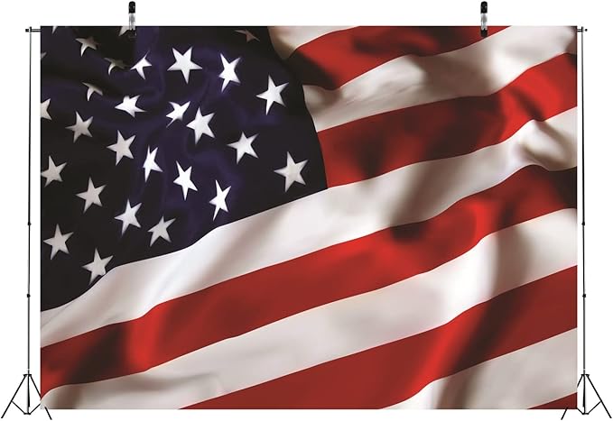 BELECO American Flag Backdrop 15x8ft Fabric US Flag Independence Day 4th of July Photography Background Patriotic National Holiday Veterans Memorial Day Party Decor Banner Portrait Photoshoot Props