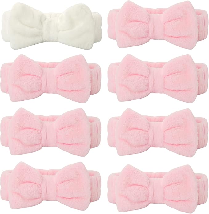 Bridesmaid Scrunchies Proposal Gifts square 4.1inch Bachelorette Hair Claws Clips women heart sunglasses headband gift for Wedding Party Favors (White&Pink)