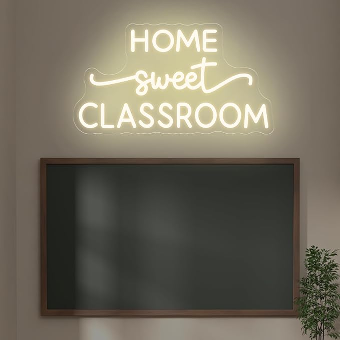 Home Sweet Classroom Neon Sign, Classroom Door Hanger, Teacher's Day Gift, Home Sweet Classroom, Classroom Decoration, 16.5"x9.3"