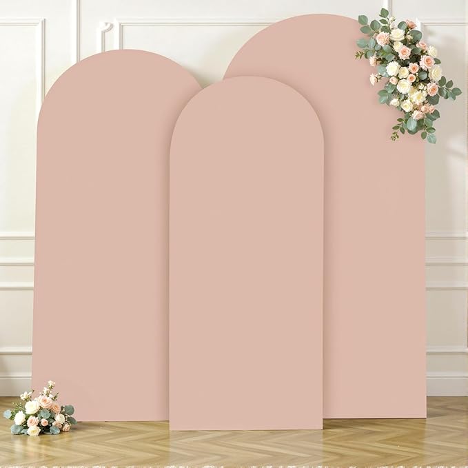 Nude Arch Covers 3 Set - 4FT, 5FT, 6FT Nude Arch Backdrop Cover Spandex Wedding Arch Stand Covers for Bridal Shower Wedding Baby Shower Birthday Party Ceremony Banquet Photo Background Decorations