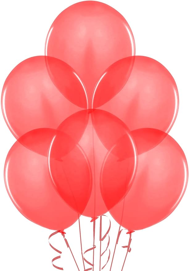 PMU Balloons 17 Inch PartyTex Crystal Red Premium Helium Quality Latex Balloons for Photo Shoot, Wedding, Baby Shower, Birthday Party and Event Decoration Pkg/72