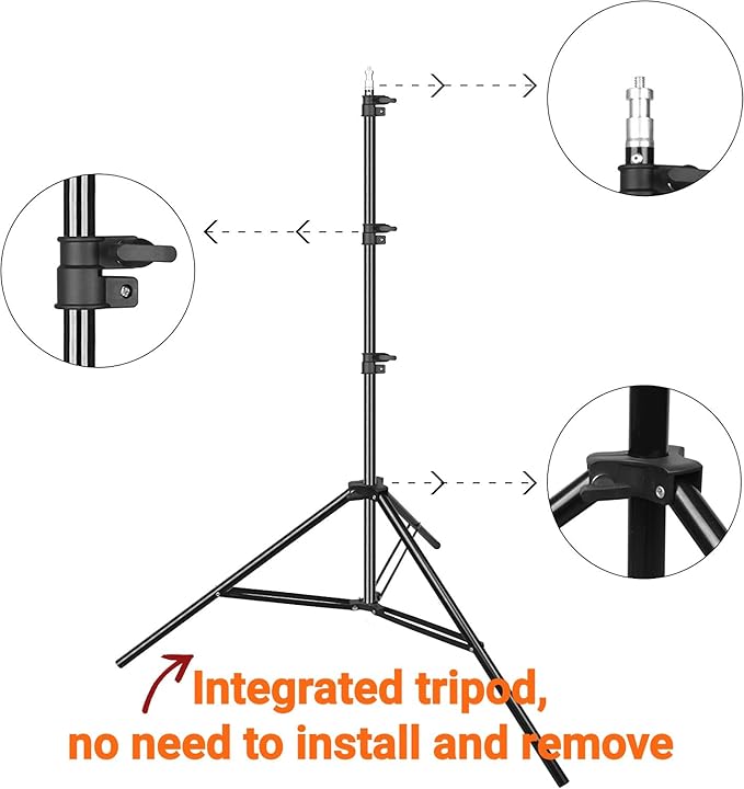 8.5 x 5ft T-Shape Portable Backdrop Stand with Sandbag - GLOSHOOTING Adjustable Photo Background Stand Kit with Spring Clamp and Carry Bag for Photography Party Photoshoot Studio Video
