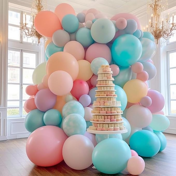 100 Pack 18 inch Pastel Balloons 10 Kinds Colors Colorful Party Balloon Bulk for Various Party Events Decorations