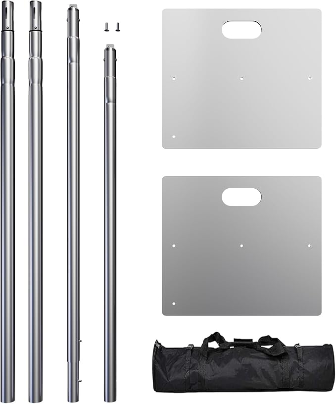 Heavy Duty Backdrop Stand, 10x10ft Pipe and Drape Backdrop Stand Kit with Adjustable Telescopic Poles Frame and Metal Base, Background Holder for Parties Wedding Birthday Photography Capacity of up to 22 lbs