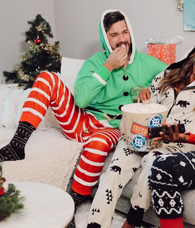 Tipsy Elves Christmas Onesies for Adults - Comfy Unisex Matching Holiday Jumpsuits with Convenient Pockets