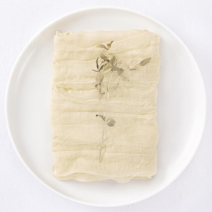 50 Pack Beige Cheesecloth Napkins Spring Cloth Napkins Set of 50 Cream Dinner Napkins Bulk 21x21 Inches for Wedding Bridal Shower Baby Shower Valentine's Day