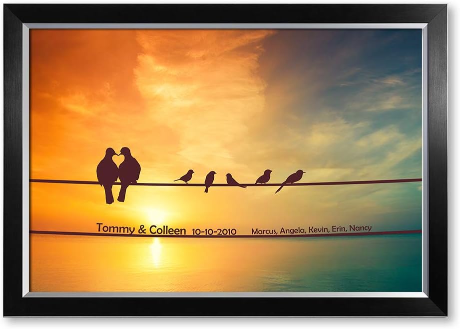 IPIC - We Are Family Personalized Artwork with Names, Customized Gift for Anniversary. Giclee Wall Art with High Grade Frame. Picture Size: 30x20,Total Size:33X23
