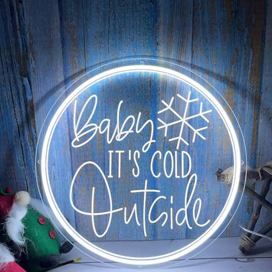 Baby IT'S COLD Outside Led Light Sign, Christmas Baby Shower Neon Sign Size:20 inches