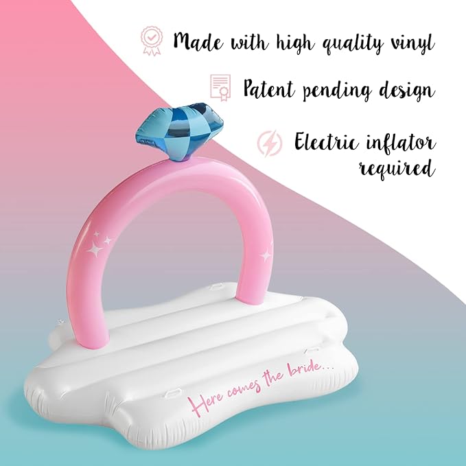 Pop Fizz Designs Giant Ring Float - Ultimate Bachelorette Pool Float - Diamond Ring Pool Float for Bachelorette Party Decorations