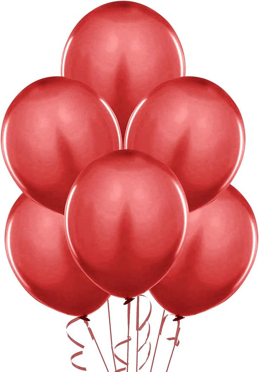 PMU Balloons 17 Inch PartyTex Red Premium Helium Quality Latex Balloons for Photo Shoot, Wedding, Baby Shower, Birthday Party and Event Decoration Pkg/100