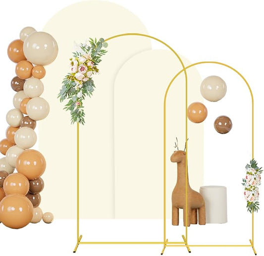 6FT 7.2FT Metal Arch Stand and Cover Set of 2 Ivory Arch Stand Cover for Round Top Stands for Bridal Baby Shower Spandex Arched Stand Cover for Birthday Party Wedding Ceremony Decorations