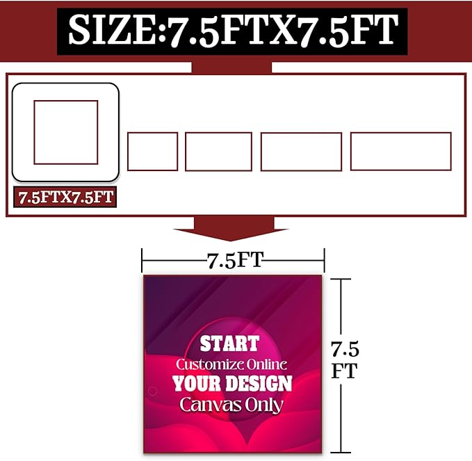 Custom Tension Fabric Display Backdrop Trade Show Backdrop for Weddings, Events, Booth (Banner only, Double Sided Print 7.5x7.5 Ft)