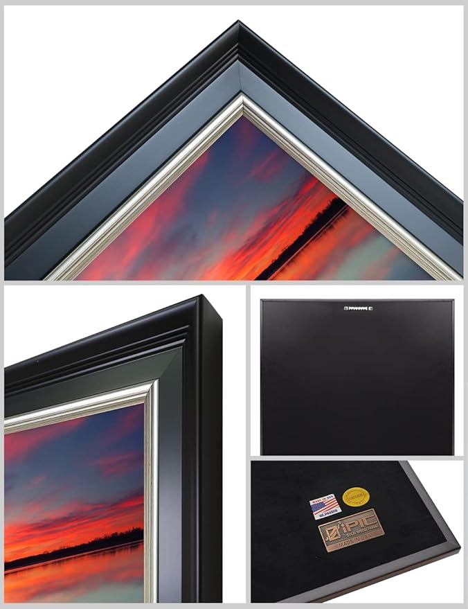 IPIC - Our Own Sunset Personalized Framed Wall Art with Names and Date on, Giclee Prints Framed with Solid Wood, Custom Memorial Gifts for Anniversary. Total Size: 27.25" W x 19.25" H
