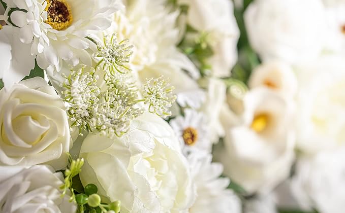 Wedding Arch Flowers, Artificial Flowers for Decoration, 2pcs Flower Swag and 1 pcs Semi-Sheer Chiffon Table Runner Swag for Beautiful Dream Wedding Ceremony Floral Decor - Pack of 3