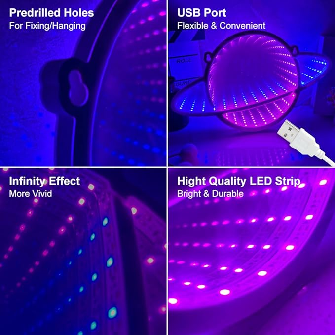Planet LED Neon Signs for Wall Decor, 12"x8" LED Light USB Powered Aesthetic Decor for Bedroom Game Room Man Cave Party, Birthday Gifts for Boys Girls