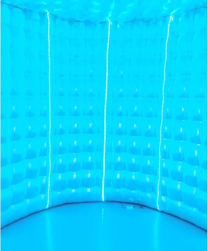 SAYOK 10ft Diameter Round Inflatable LED 360 Photo Booth Enclosure with LED Lights & Blower, 360 Photo Booth Backdrop for Wedding, Party, Birthday, Exhibition