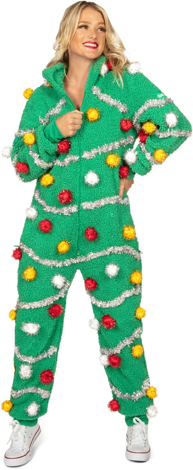 Tipsy Elves Christmas Onesies for Adults - Comfy Unisex Matching Holiday Jumpsuits with Convenient Pockets