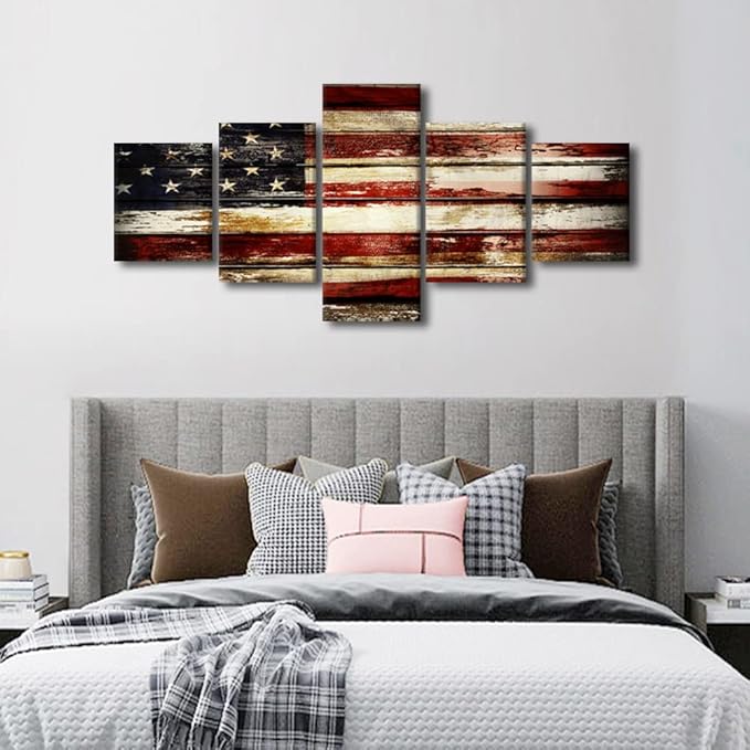 Native American Decor Posters and Prints on Canvas Retro Paintings Military Pictures Multi Panel Wall Art United States Artwork Home Decor for Living Room Giclee Framed Ready to Hang 50"Wx24"H