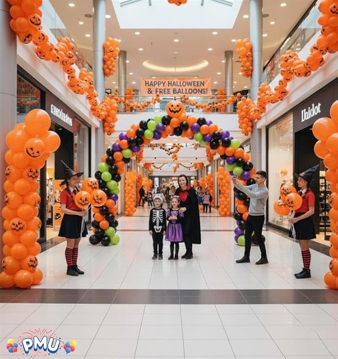 PMU Halloween Balloons 17 Inch PartyTex Bright Orange Jack-O-Lantern Latex Pkg/72
