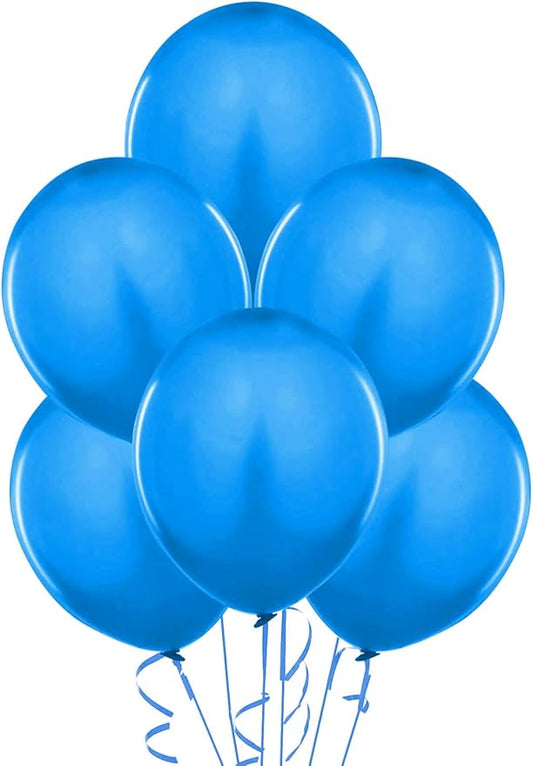 PMU Balloons 17 Inch PartyTex Blue Premium Helium Quality Latex Balloons for Photo Shoot, Wedding, Baby Shower, Birthday Party and Event Decoration Pkg/100
