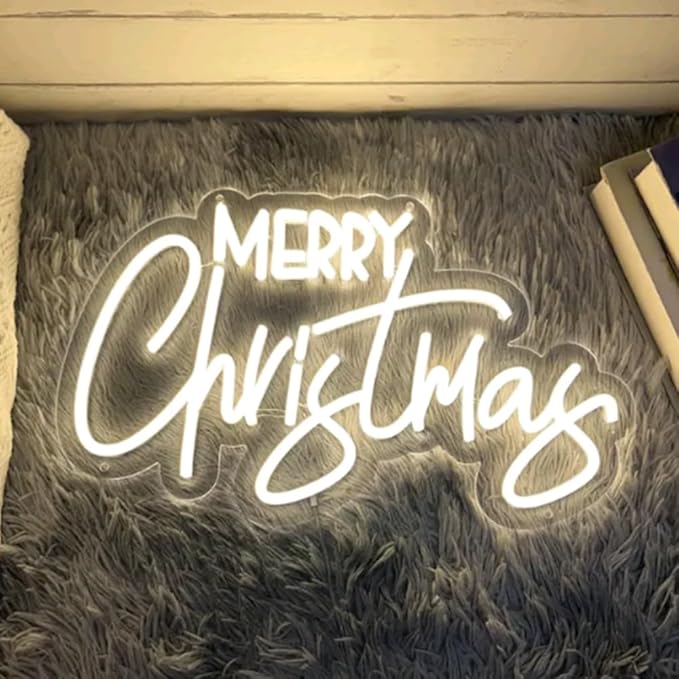 Merry Christmas Neon Sign, Custom Christmas LED Neon Light Home Wall Decor Garden Bar Holiday Event Party Decor Christmas Gift Xmas Gift Size:18x10inches