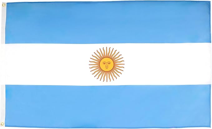 AZ FLAG Set of 5 Argentina Flag - 90x60cm - Argentine Flag 100% Polyester with integrated metal grommets