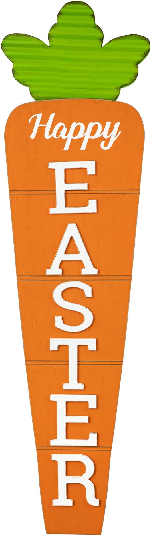 Glitzhome 41.5"H Easter Wooden Carrot Porch Decor, Metal Easter Porch Sign Welcome Sign for Home or Yard