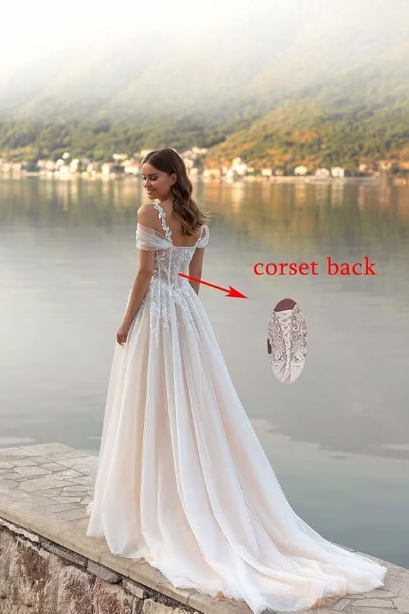 Boho Lace Wedding Dresses for Bride 2026 Tulle Long Sleeve Wedding Dress Ball Gowns Satin Mermaid Bridal Gown