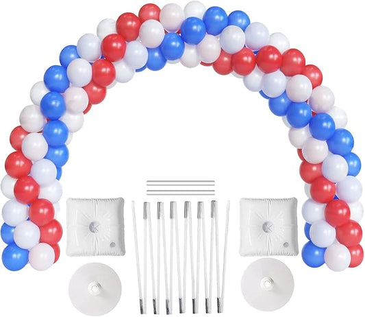 PMU DIY Professional Balloon Arch Deluxe Kit (Patriotic Red, White and Blue) Balloon Garland for Party Decoration, Decoration Kit for Birthday Party, Wedding, Graduation, Baby Shower(41693-61646)Pkg/1