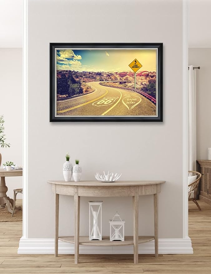 IPIC - Love Journey, Personalized Ideal Gift Custom Framed Wall Art with Names and Date, Giclee Prints with Solid Wood Frame, Unique and Memorable Present. Wall Art for Home Decor.