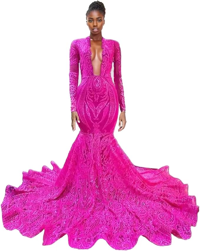 Keting Shiny Sequined Mermaid Women's Prom Party Evening Gala Dress Pageant Celebrity Gown