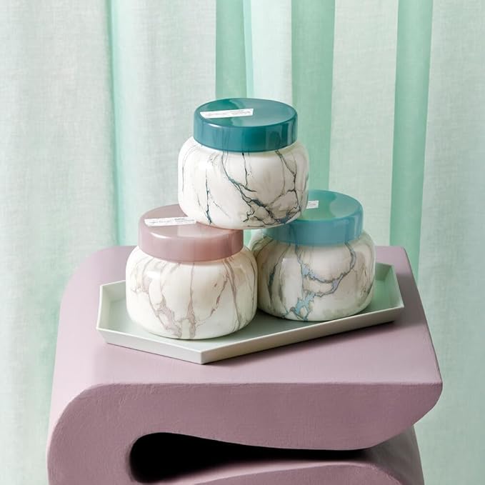 Capri Blue - Modern Marble Jar Candles - Luxury Candle for Home Scented - Soy Candle Blend - Long Lasting Candles - Volcano Scented (19 oz)