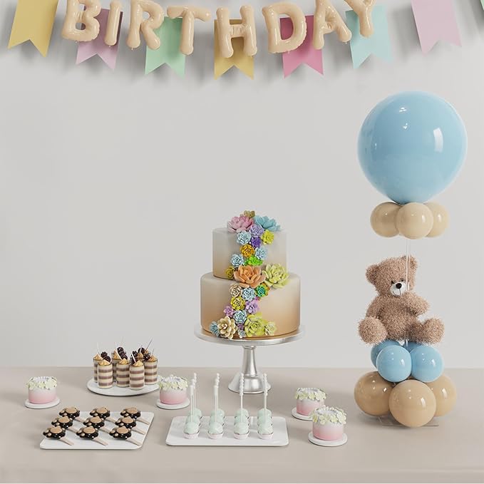 YALLOVE Clear Acrylic Tabletop Balloon Stand Kit, 23.6 Inch 10 Pack Balloon Stick Holder with Base for Centerpiece Party Decoration (Balloons Not Included)