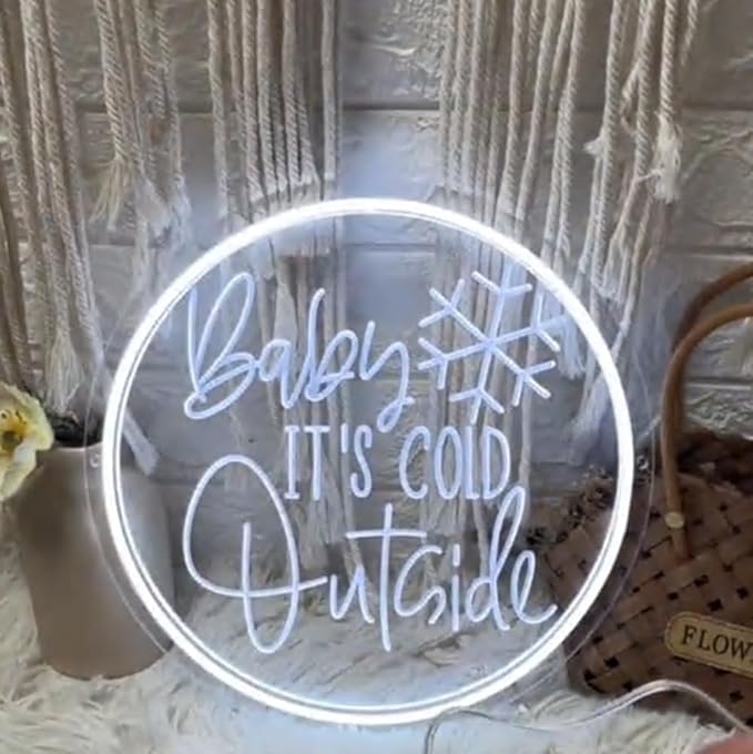 Baby IT'S COLD Outside Led Light Sign, Christmas Baby Shower Neon Sign Size:20 inches