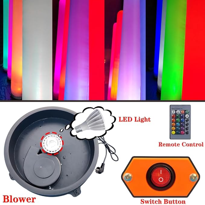 8.2FT Inflatable Lamp Post with Remote Control Bar Party Decorative lamp Changeable to Many Colors Suitable for Wedding Sites, Event Exhibitions, Store Decorations, Birthday Party Etc (1 Piece)