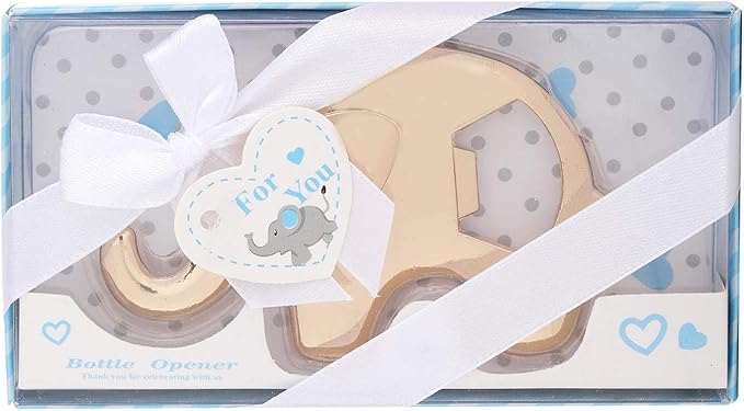 Set of 24 Elephant Bottle Opener Baby Shower Party Favor for Guests Elephant Shaped Bottle Opener Baby Shower Favors Birthday Bridal Shower Souvenirs Wedding Favor Gift (24, Blue)