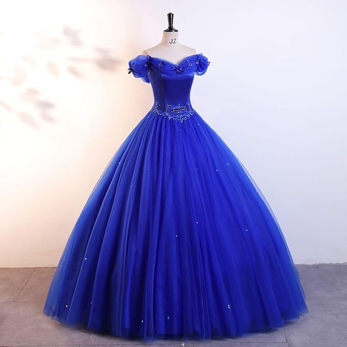 Engerla Women's Beading Sweetheart Ball Gown Tulle Layed Long Quinceanera Dress