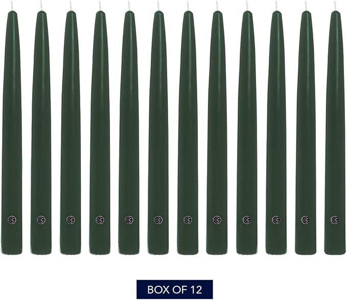 Colonial Candle Unscented Taper Candle, Handipt Collection, Evergreen, 6 in, Pack of 12 - Up to 4 Hours Burn