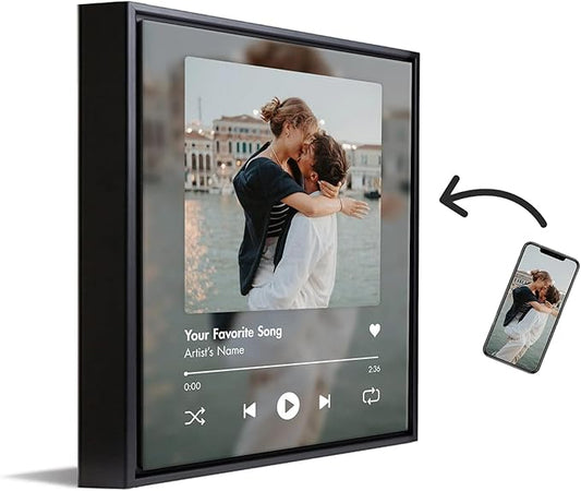 Personal-Prints CUSTOM SONG | Custom Song Title and Photo Wedding Wall Art Gift | Personalized Photos & Song | Anniversary, Wedding, Valentine's Day Gift (20"x24" Float Framed Canvas)