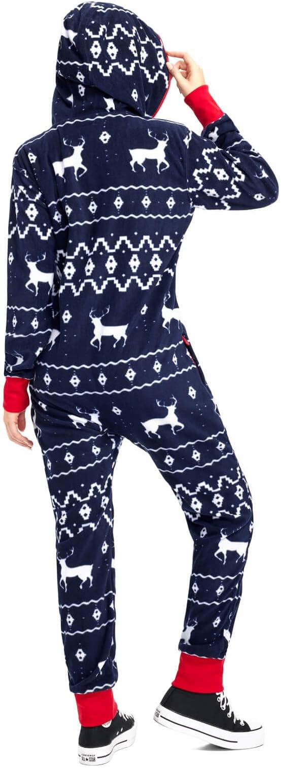 Tipsy Elves Christmas Onesies for Adults - Comfy Unisex Matching Holiday Jumpsuits with Convenient Pockets