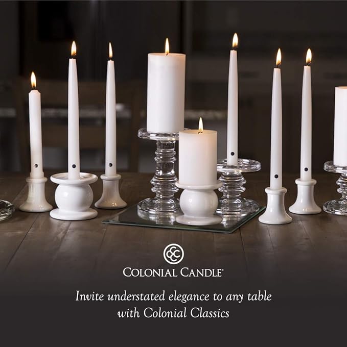 Colonial Candle Unscented Taper Candle, Handipt Collection, Traditional Cranberry, 6 In, Pack of 12 - Up to 4 Hours Burn