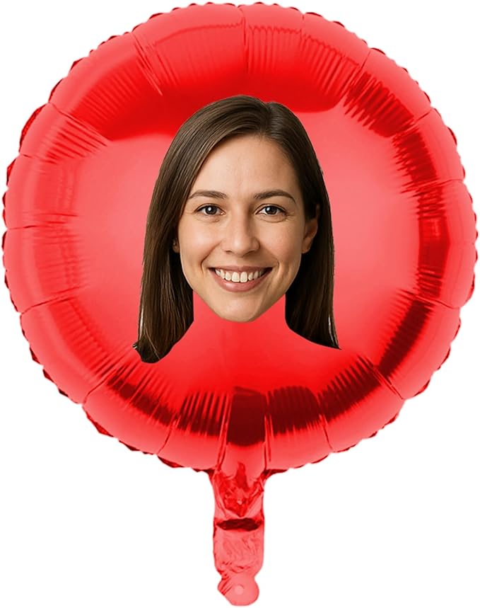 20 Pcs18 inch Custom Foil Balloons with Picture – Heart, Star, or Round – Personalized with Photo, Text, or Logo – Full-Color Print for Birthday, Memorial, Party, or Event Decor (round)