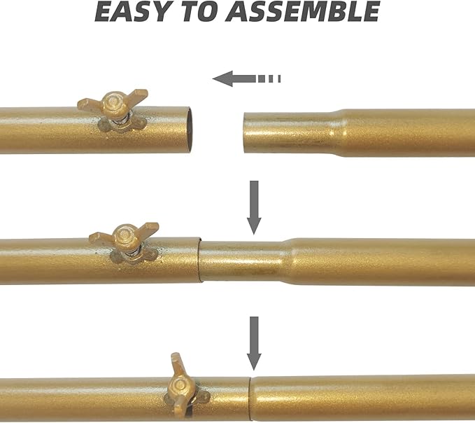 Metal Wedding Arch Backdrop Stand,3-Piece Gold Arch Backdrop Stand for Wedding Ceremony Bridal Party Birthday Party Balloon Arch Decoration(Gold)